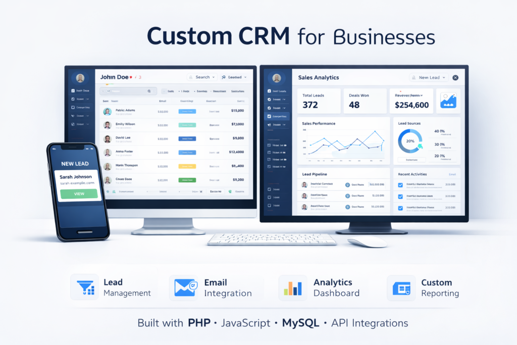 Custom CRM sales pipeline dashboard