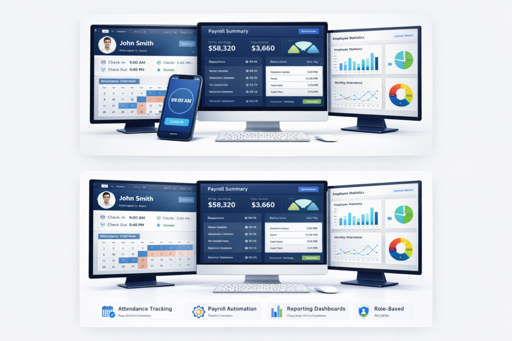 Employee management system dashboard